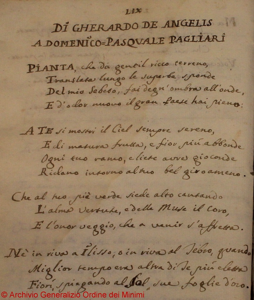 poema de Gherardo degi Angeli